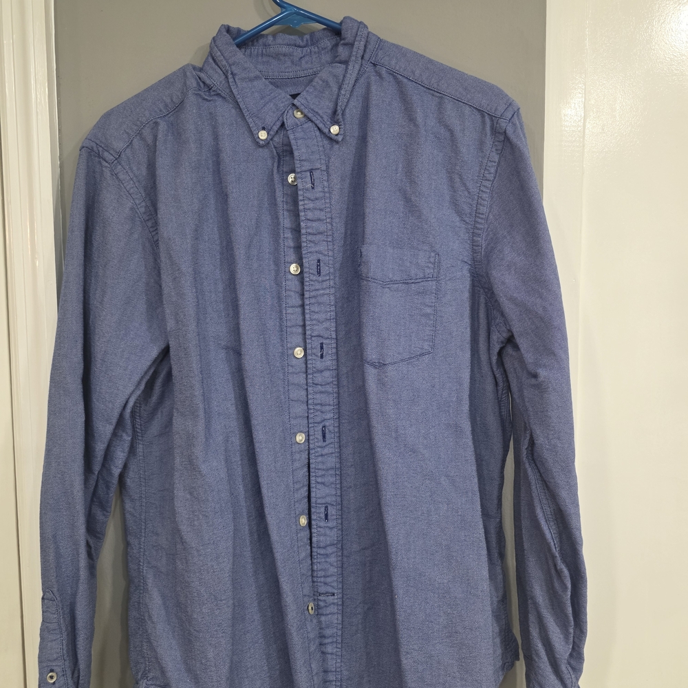 American Eagle Outfitters Casual Blue Button-Down Shirt